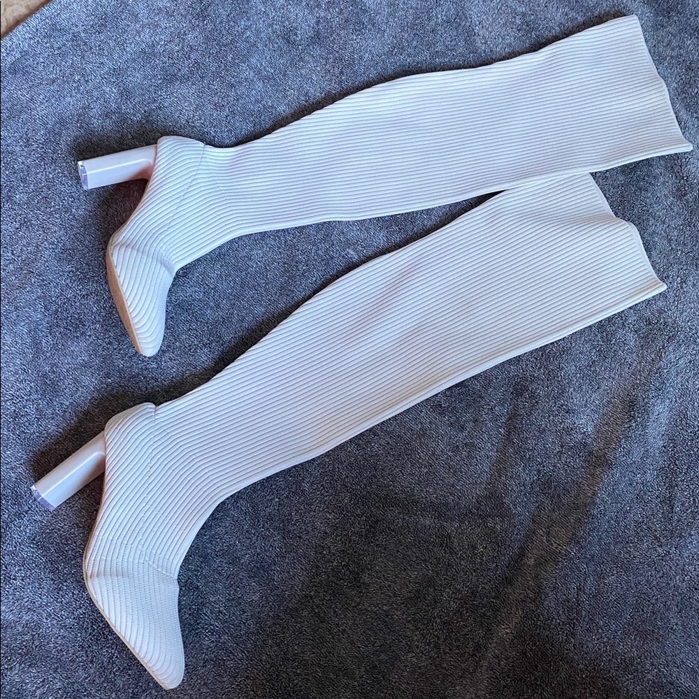 SHEIN White Over the Knee Boots - Picture 3 of 4